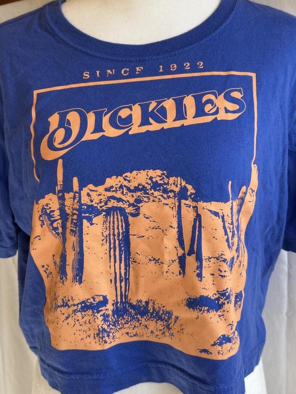 Womens Dickies Western Desert Cactus Graphic Crop Top Tee,
